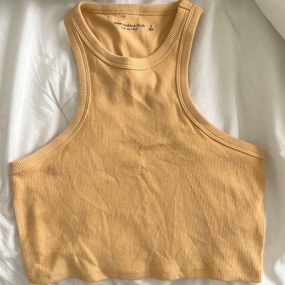 Yellow Abercrombie & Fitch cropped tank